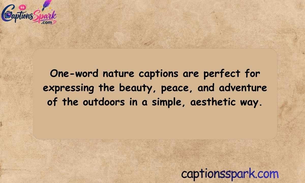 One-Word Nature Captions for Instagram