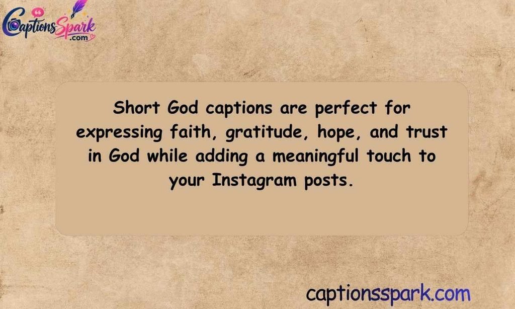 Short God Captions for Instagram