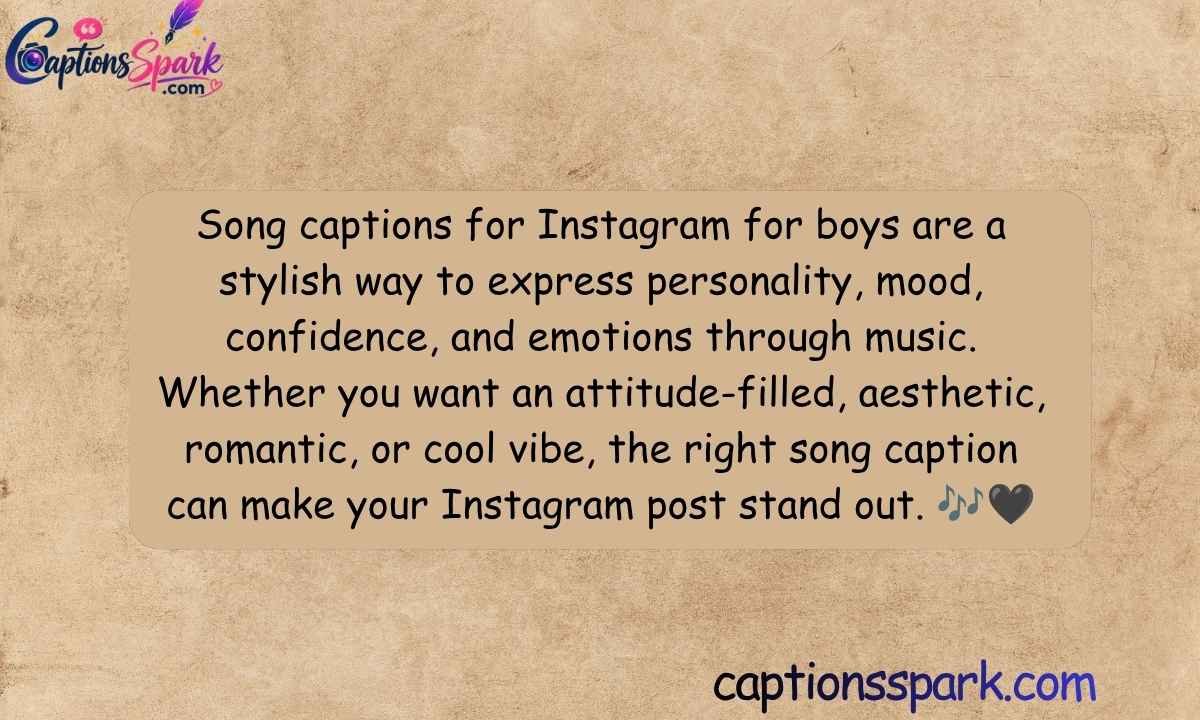 Song Captions for Instagram for Boys